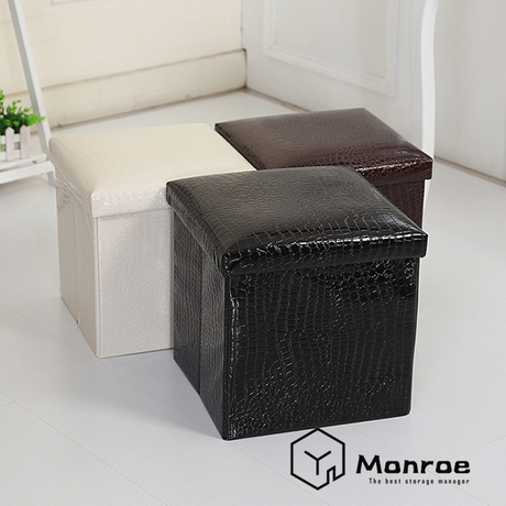 Großhandel benutzerdefinierte faltbare Leder Aufbewahrungsbox Hocker