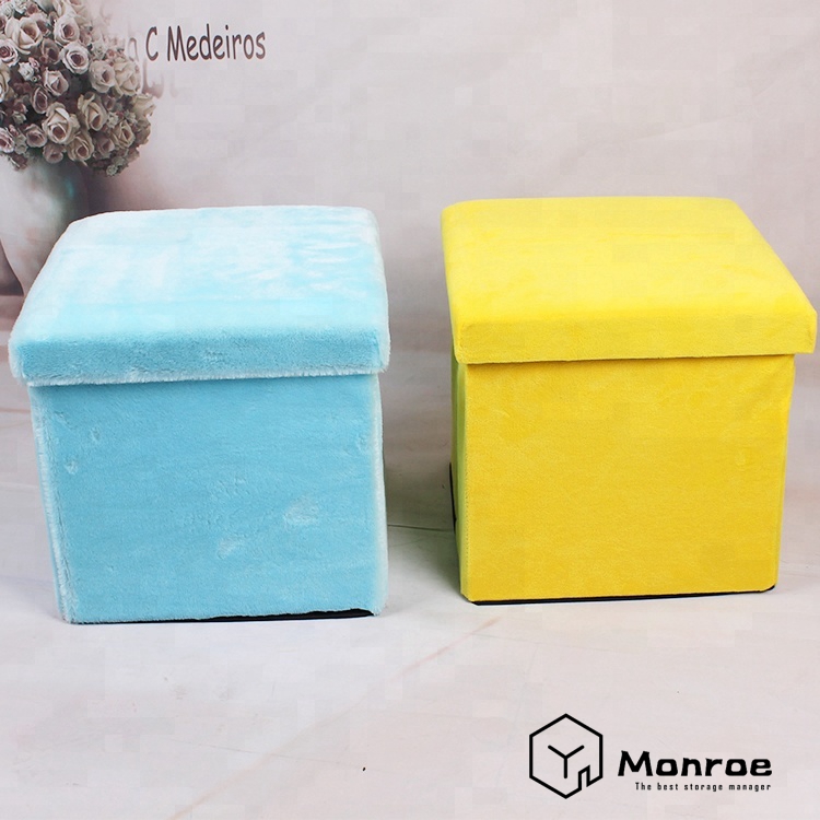 Velvet Small Ottoman Fußstütze, Robuste Faltwürfel Ottomane mit