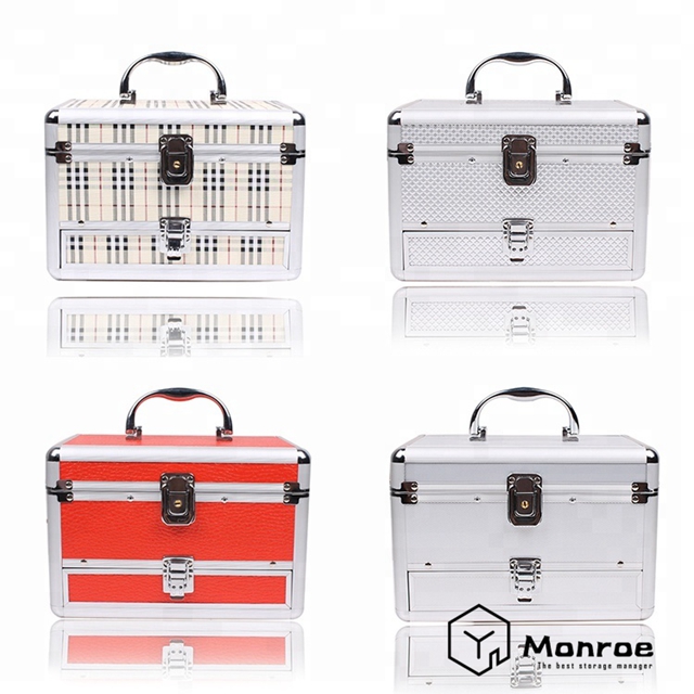 Neues Design gestreiften Gitter Schublade Make-up Pinsel-Box mit