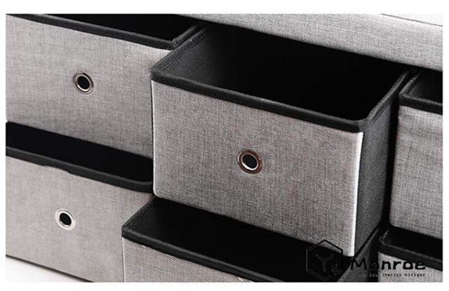 Otto & Ben Faltbare Spielzeugkiste mit SMART LIFT Top Leinen Ottomans